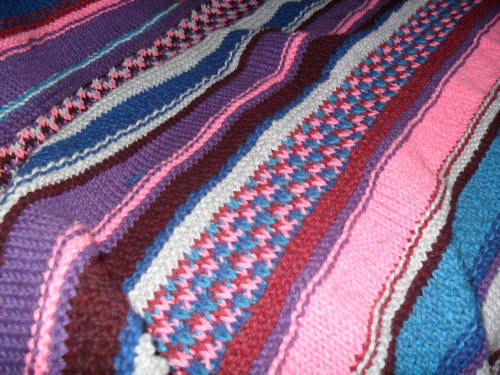 Closeup of the slip stitch section